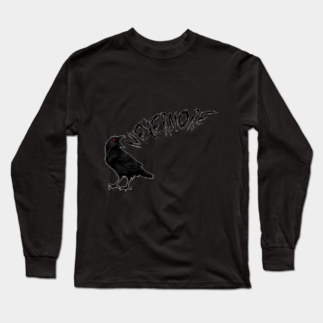 Nevermore Long Sleeve T-Shirt by Zefkiel